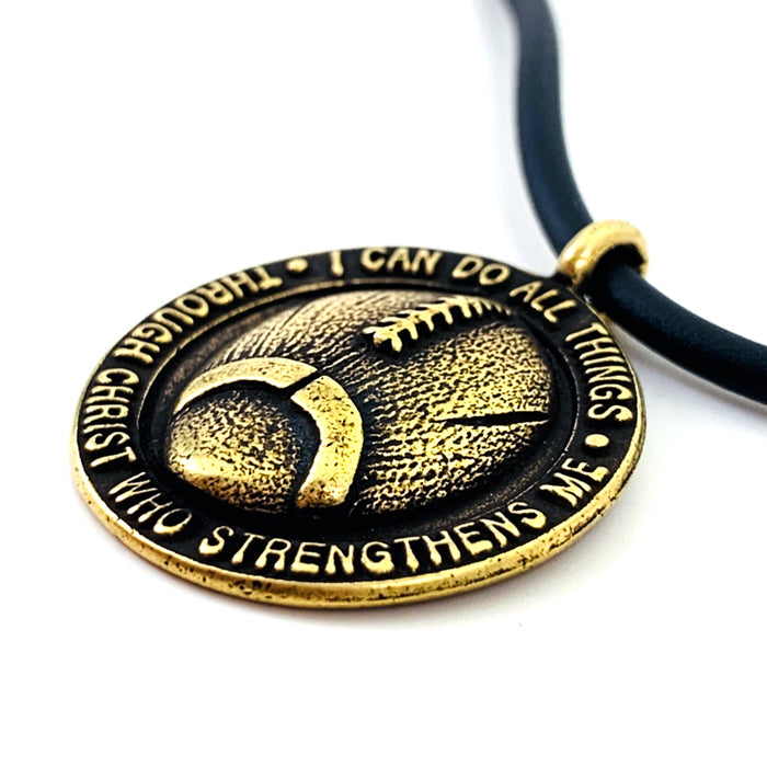Football Necklace Antique Brass - Forgiven Jewelry