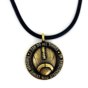 Football Necklace Antique Brass - Forgiven Jewelry