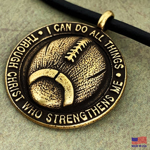 Football Necklace Antique Brass - Forgiven Jewelry