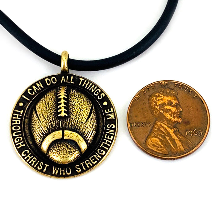 Football Necklace Antique Brass - Forgiven Jewelry