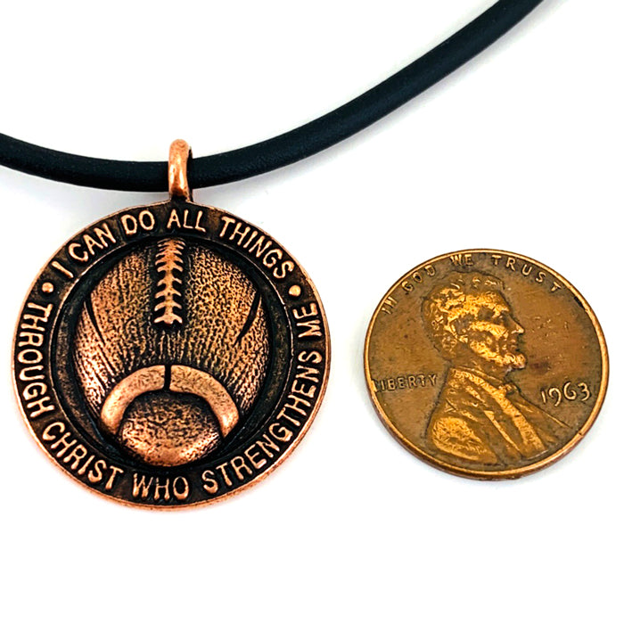 Football Necklace Antique Copper - Forgiven Jewelry
