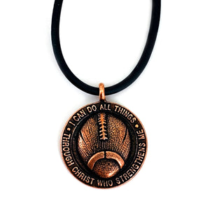 Football Necklace Antique Copper - Forgiven Jewelry