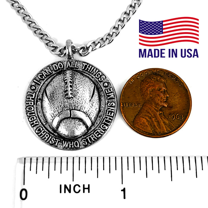 Football Necklace Pewter On Chain - Forgiven Jewelry