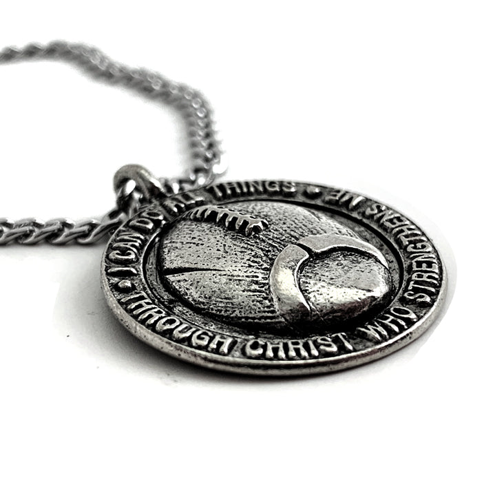 Football Necklace Pewter On Chain - Forgiven Jewelry