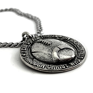 Football Necklace Pewter On Chain - Forgiven Jewelry