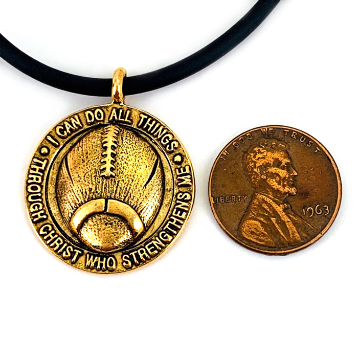 Football Necklace Antique Gold - Forgiven Jewelry