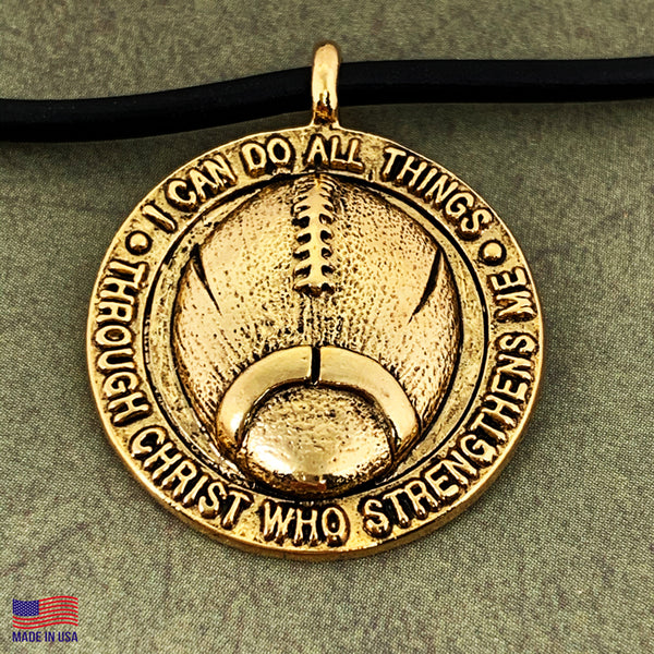 Football Necklace Antique Gold - Forgiven Jewelry