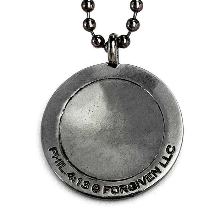 Football Gunmetal Finish Necklace - Forgiven Jewelry