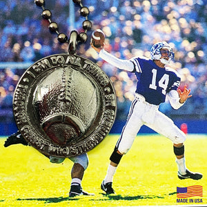Football Gunmetal Finish Necklace - Forgiven Jewelry