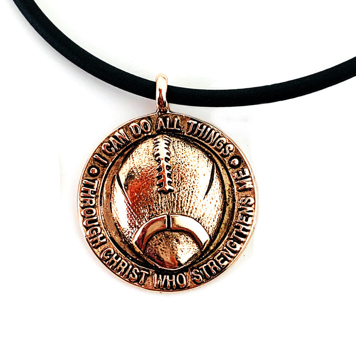 Football Necklace Antique Rose Gold Finish - Forgiven Jewelry