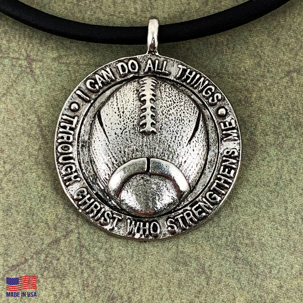 Football Necklace Antique Pewter - Forgiven Jewelry