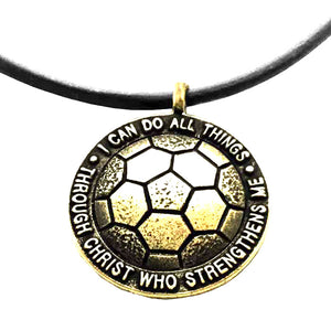 Soccer Necklace in Brass - Forgiven Jewelry