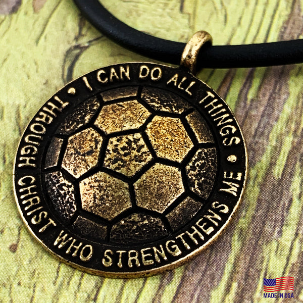 Soccer Necklace in Brass - Forgiven Jewelry