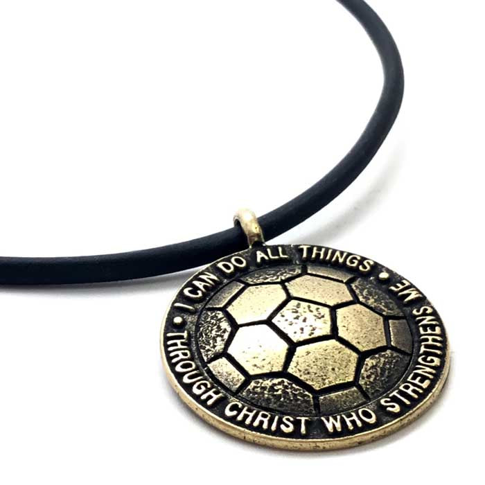 Soccer Necklace in Brass - Forgiven Jewelry