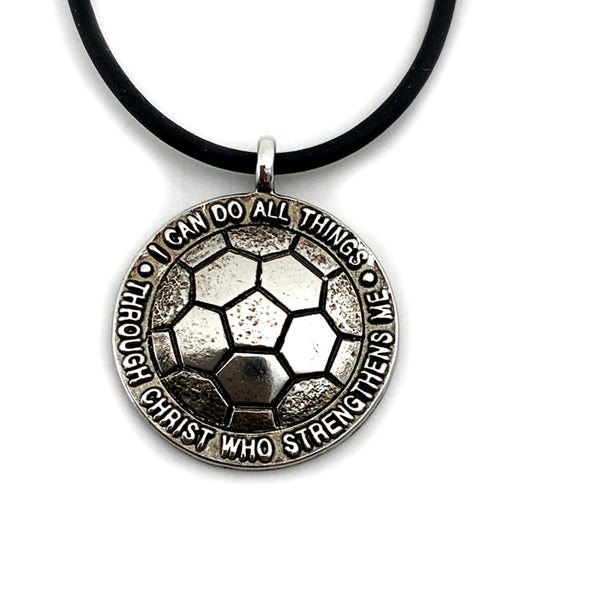Soccer Necklace in Gunmetal Finish - Forgiven Jewelry