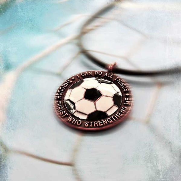 Soccer Medal in Copper Made In The USA - Forgiven Jewelry