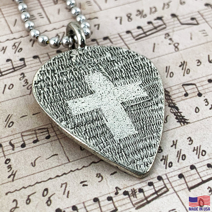 Cross Guitar Pick On Ball Chain - Forgiven Jewelry