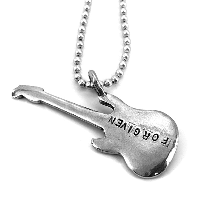 Electric Guitar Sing Praise Silver Ball Chain Necklace - Forgiven Jewelry