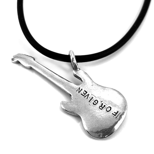 Electric Guitar Sing Praise Silver Necklace - Forgiven Jewelry