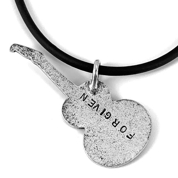 Electric Guitar Jesus Antique Silver Finish Necklace - Forgiven Jewelry