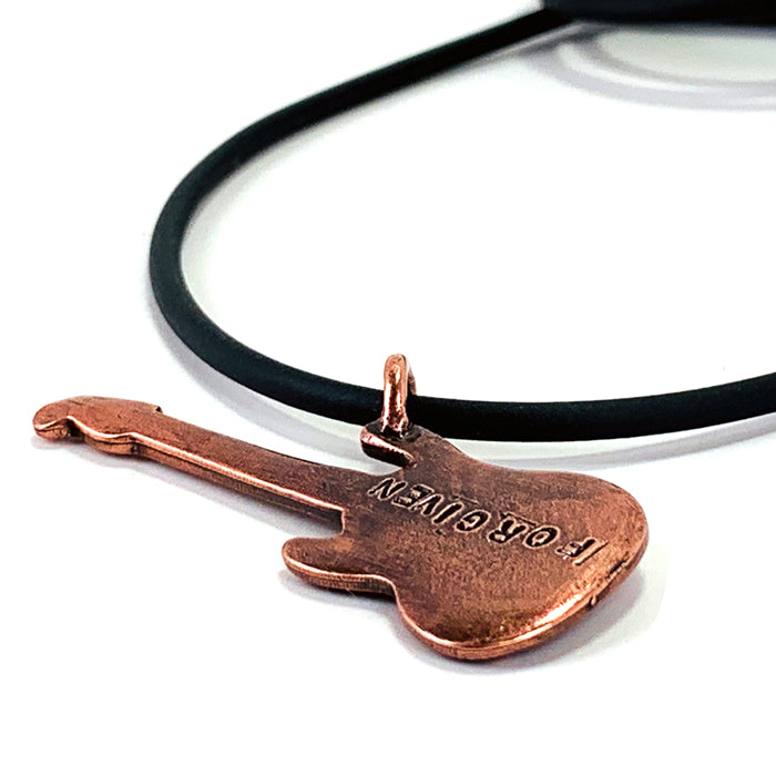 Electric Guitar Sing Praise Copper Necklace - Forgiven Jewelry