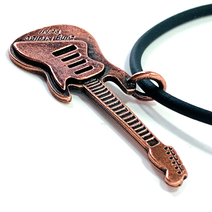 Electric Guitar Sing Praise Copper Necklace - Forgiven Jewelry