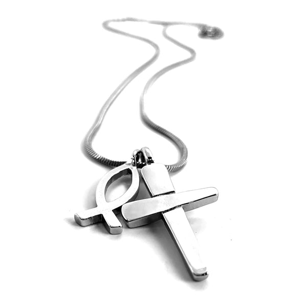 Cross Fish Chain Necklace - Forgiven Jewelry