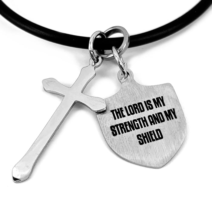 Shield with Cross Necklace - Forgiven Jewelry