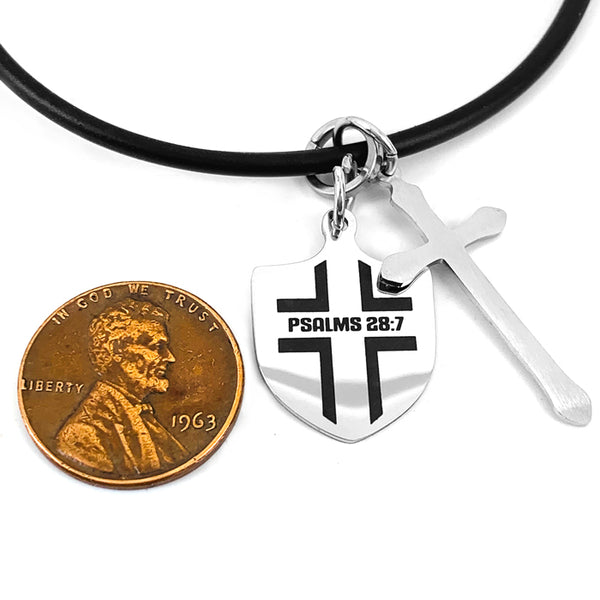 Shield with Cross Necklace - Forgiven Jewelry