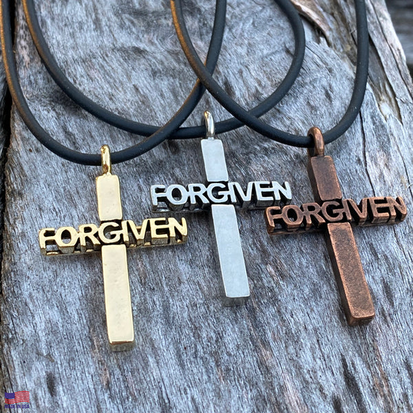 Forgiven Cross Gunmetal Necklace - Forgiven Jewelry