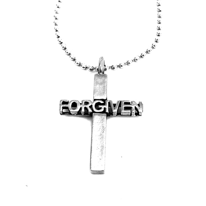 Forgiven Cross Pewter on Ball Chain - Forgiven Jewelry