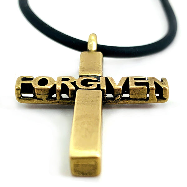 Forgiven Cross Brass Necklace - Forgiven Jewelry