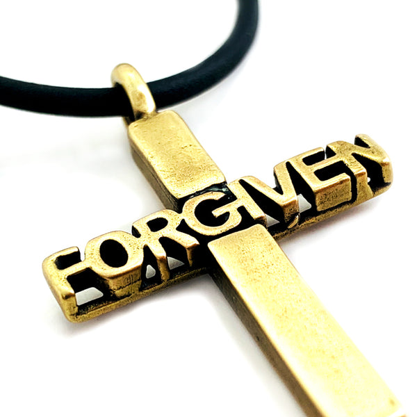 Forgiven Cross Brass Necklace - Forgiven Jewelry