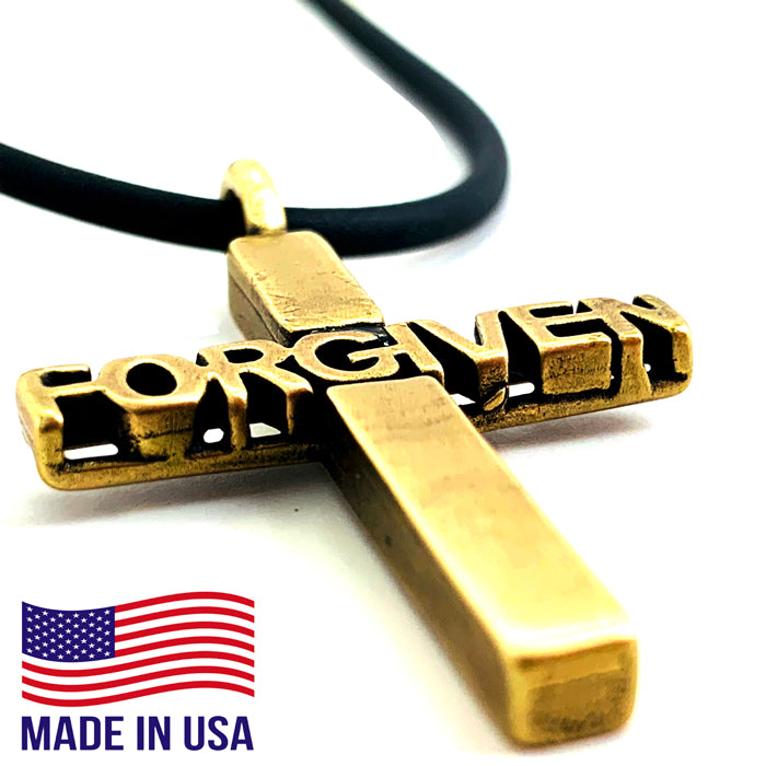 Forgiven Cross Brass Necklace - Forgiven Jewelry