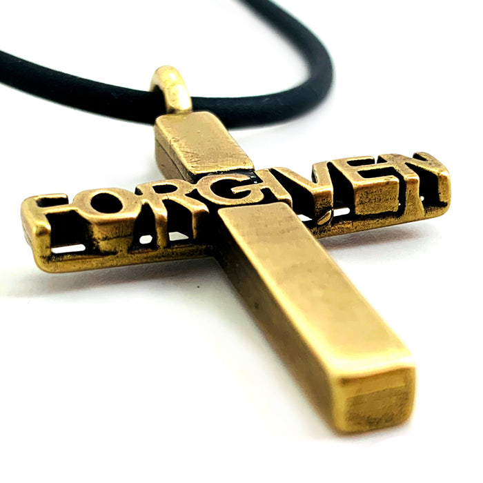 Forgiven Cross Brass Necklace - Forgiven Jewelry