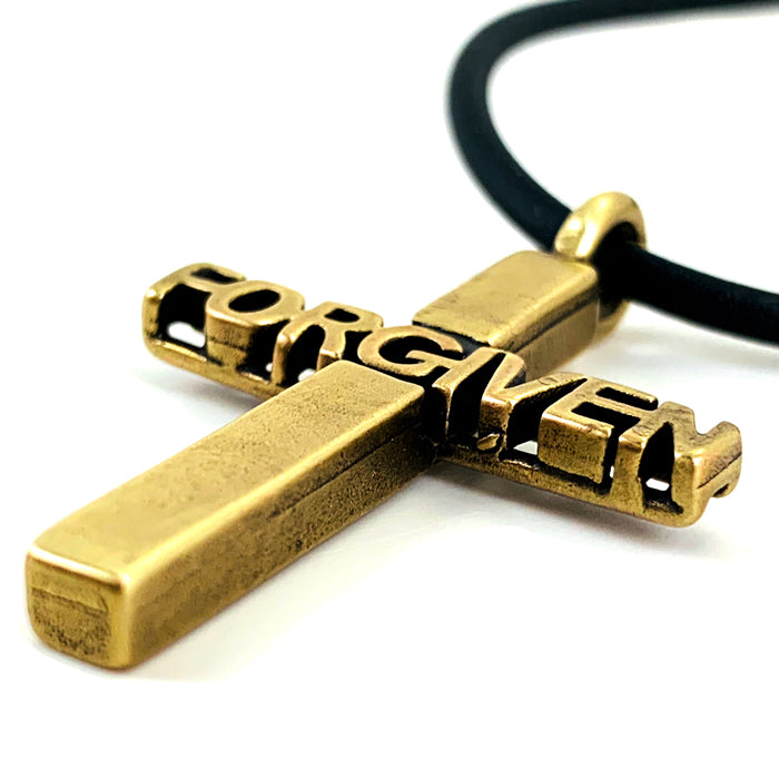 Forgiven Cross Brass Necklace - Forgiven Jewelry