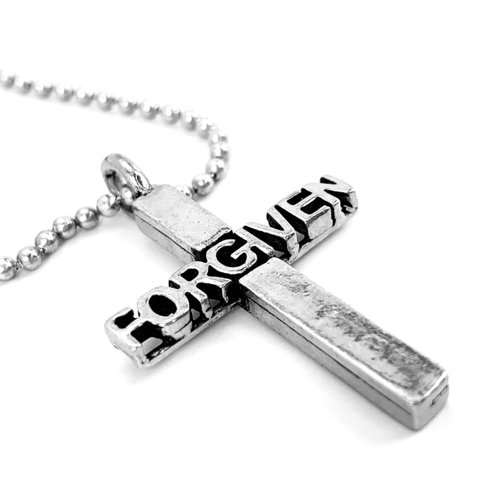 Forgiven Cross Pewter on Ball Chain - Forgiven Jewelry