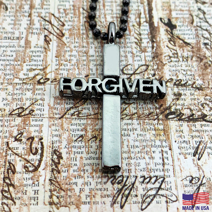 Forgiven Cross Gunmetal on Ball Chain - Forgiven Jewelry