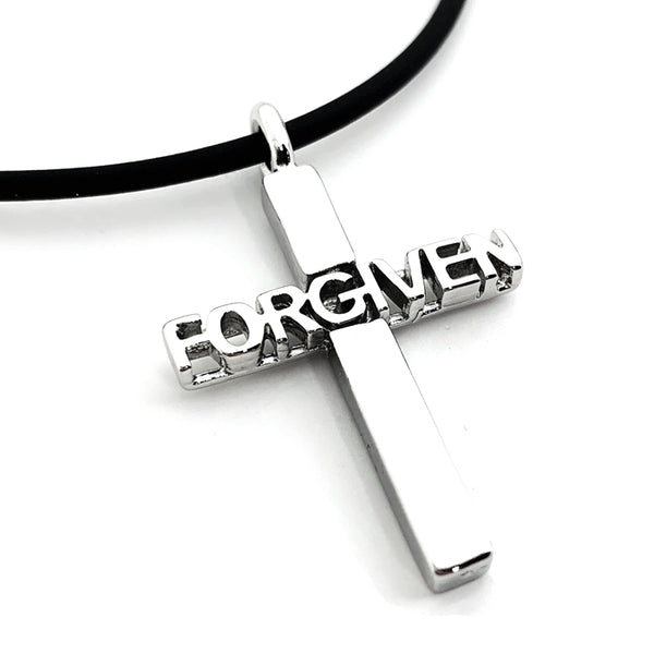 Forgiven Cross Rhodium Metal Finish Necklace - Forgiven Jewelry