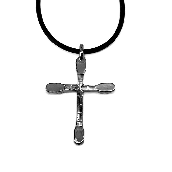 Guitar Neck Cross Gunmetal - Forgiven Jewelry