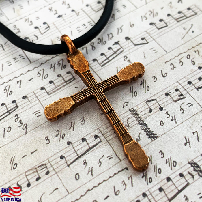 Guitar Neck Cross Copper - Forgiven Jewelry