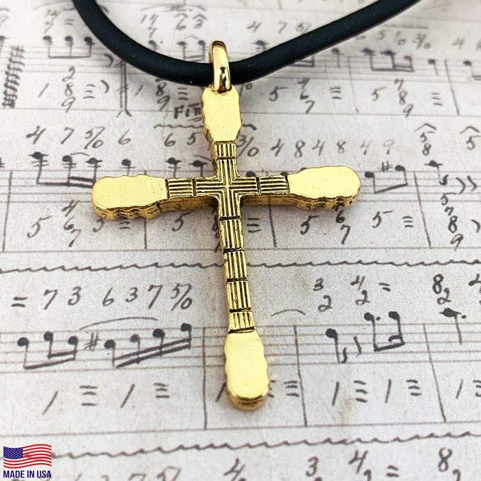 Guitar Neck Cross Gold - Forgiven Jewelry
