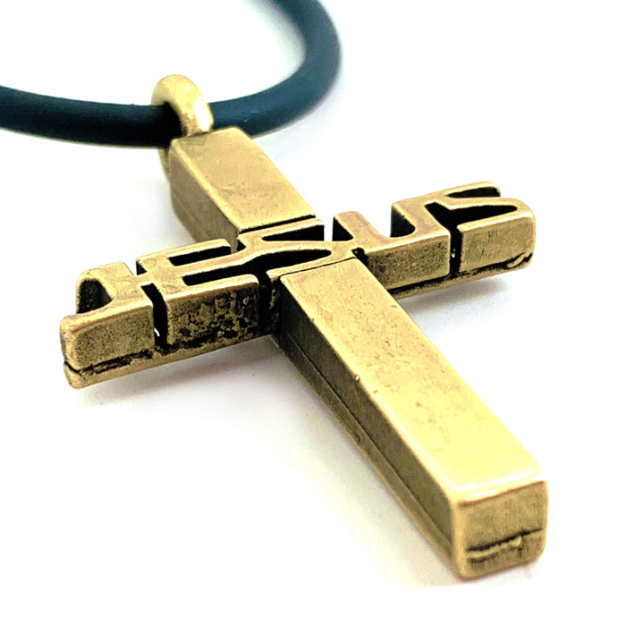 Jesus Cross Brass Necklace - Forgiven Jewelry