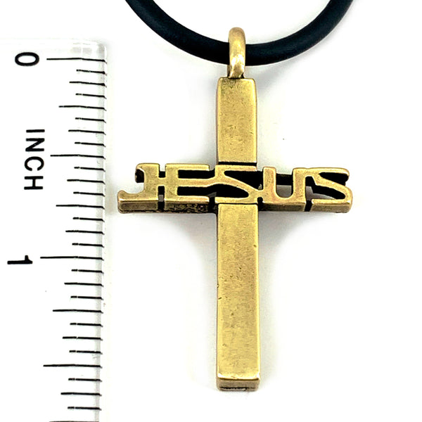 Jesus Cross Brass Necklace - Forgiven Jewelry