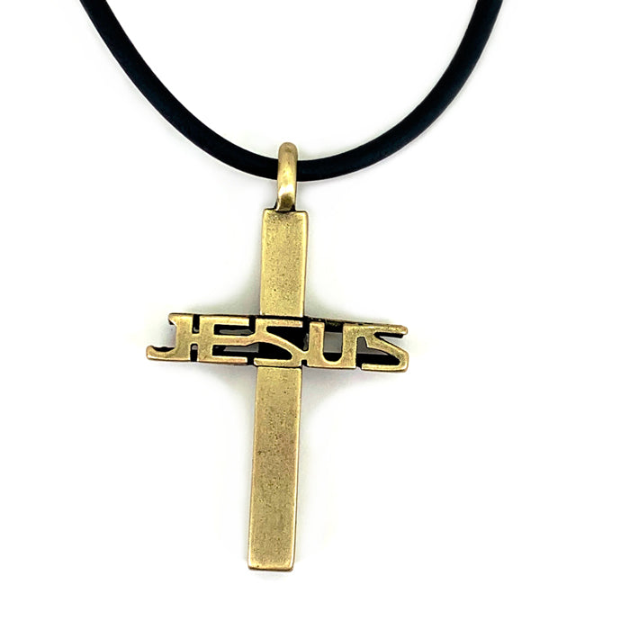 Jesus Cross Brass Necklace - Forgiven Jewelry