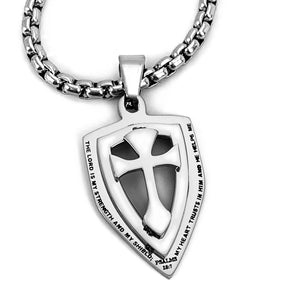 Cross Strength Shield On Heavy Chain - Forgiven Jewelry