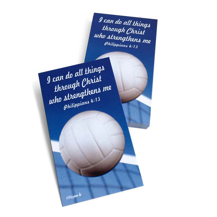 Volleyball Phil 413 I Can Do All Things Through Christ Inspirational Pocket Card - Forgiven Jewelry