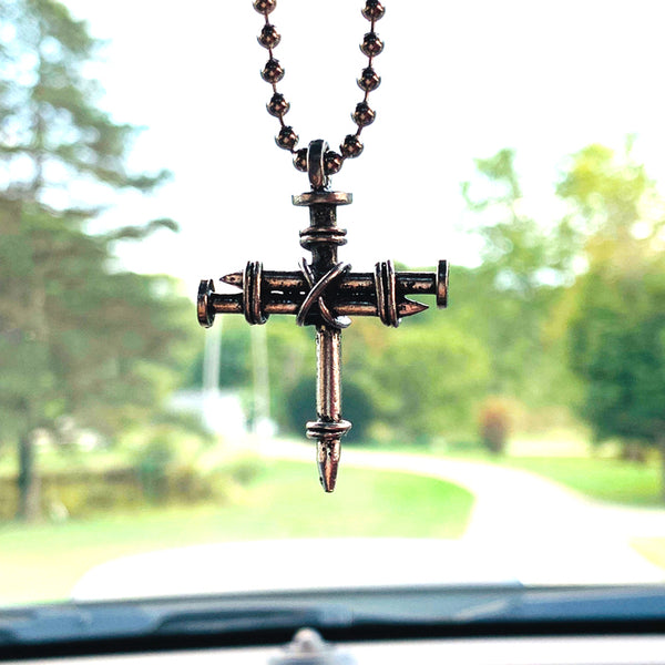 Car Charm Nail Cross Silver Bundle - Forgiven Jewelry