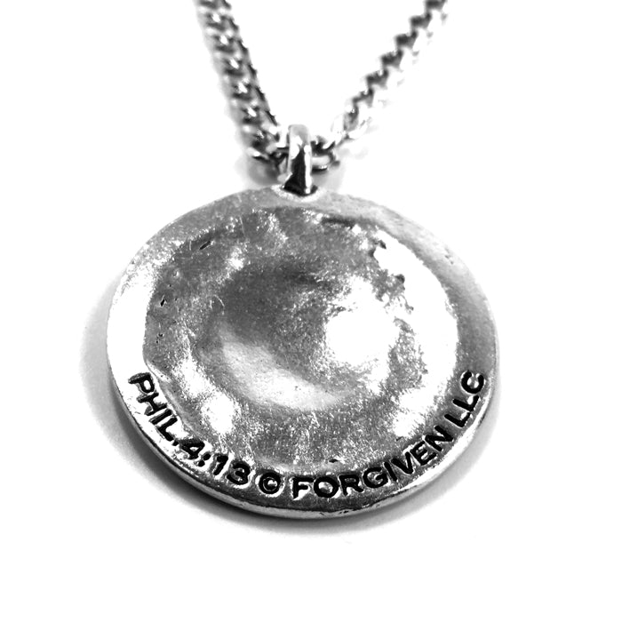 Baseball Necklace Phil 4:13 on Chain - Forgiven Jewelry