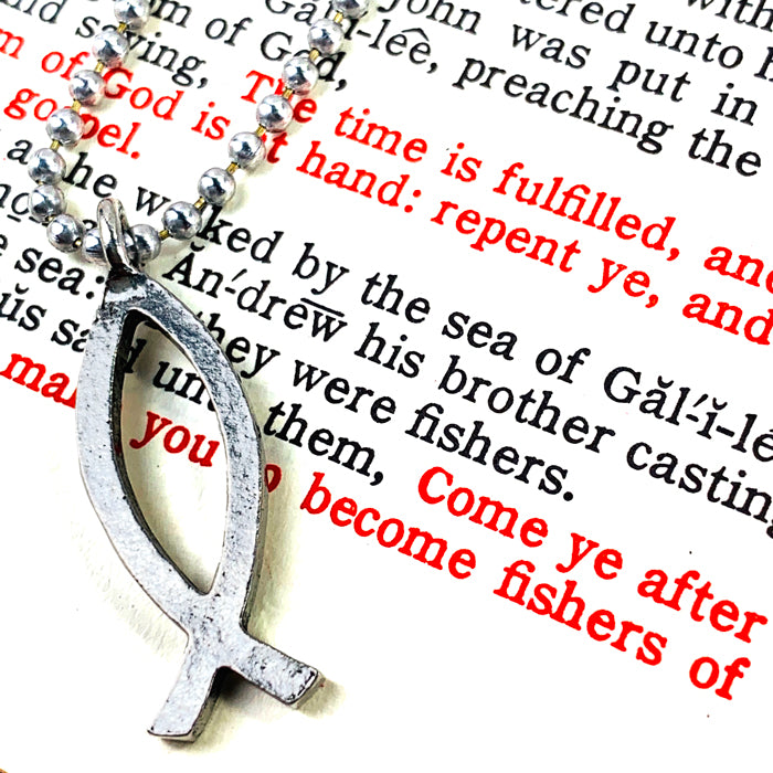 Ichthus Fish Ball Chain Necklace - Forgiven Jewelry